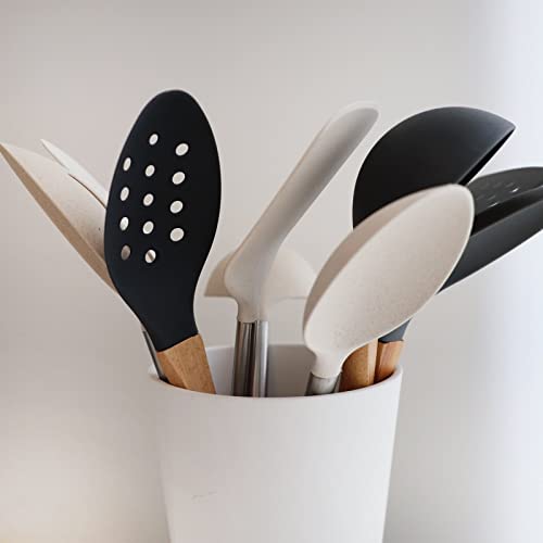 Cream Wheat Straw Ladle with Stainless Steel Handle Kitchen Utensils