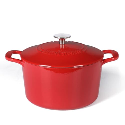 Gatwick 4 Quart Enamel Cast Iron Dutch Oven (Red / 4-Quart)