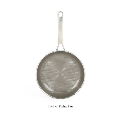 Badgley Hybrid Nonstick 9.5 Inch TriPly Stainless Steel Fry Pan & Stay Cool Handle (Triply Stainless / 9.5" Fry Pan)