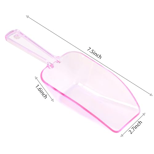 4Pcs Clear Plastic Ice Scoop for Freezer (Pink)