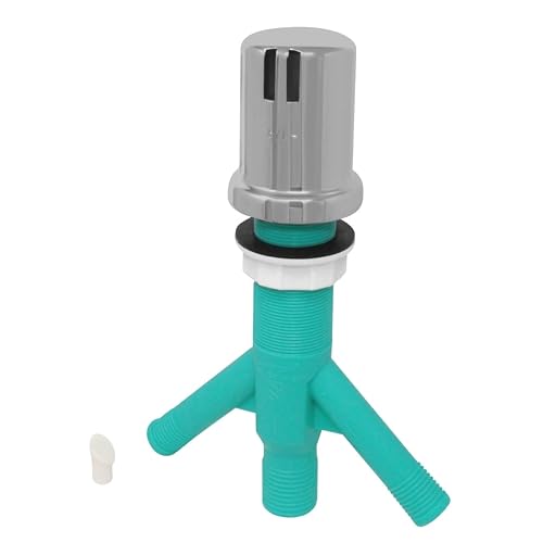 Dual Air Gap with Polished Chrome Brass Cap for Double Drawer or Two Separate Dishwashers with Skirted Cap and Extra Long Thread for Thick or Thin Countertops (AG200-204)