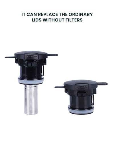 Stainless Steel Thermal Coffee Carafe Lid With Tea Infuser (black lid / universal)