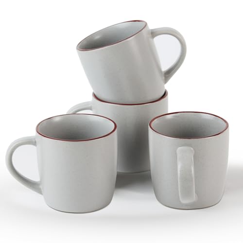 Mercury Coffee Mugs 13 oz (Mercury-Light Grey / 4 Count (Pack of 1))