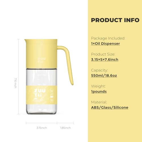 Olive Oil Dispenser Bottle 18.6oz (Yellow)