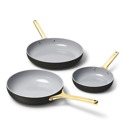 Non Stick Ceramic Coated Fry Pan Trio (Black / 3-pc Set)
