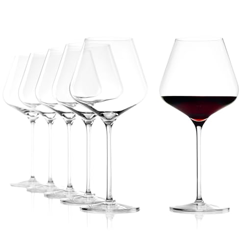 Quatrophil Burgundy Wine Glasses Crystal (6 Pieces (1 Pack))