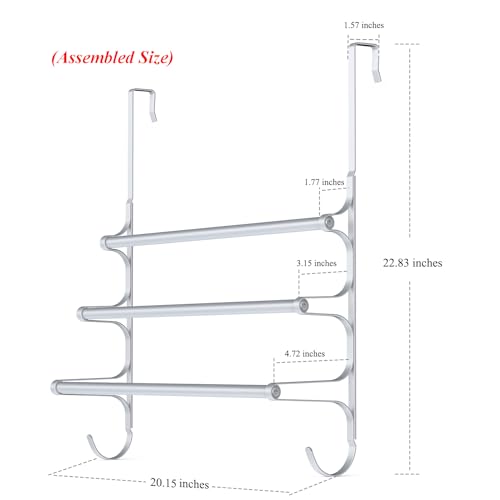 Over The Door Towel Rack (20.27"L / Silver Gray)