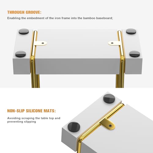 Napkin Holder for Table (Gold/White / 5.78 x 2.51 x 5.04 inches)