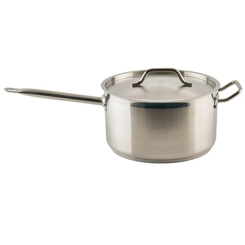 10 qt Stainless Steel Sauce pan with Cover (10 Quarts)