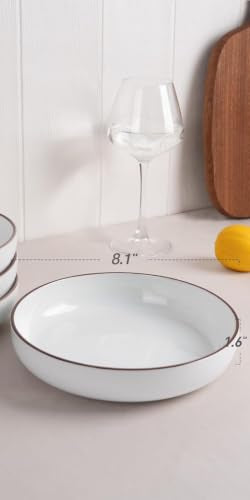 Mercury Pasta Bowls Set of 4 (White / 4 pcs)