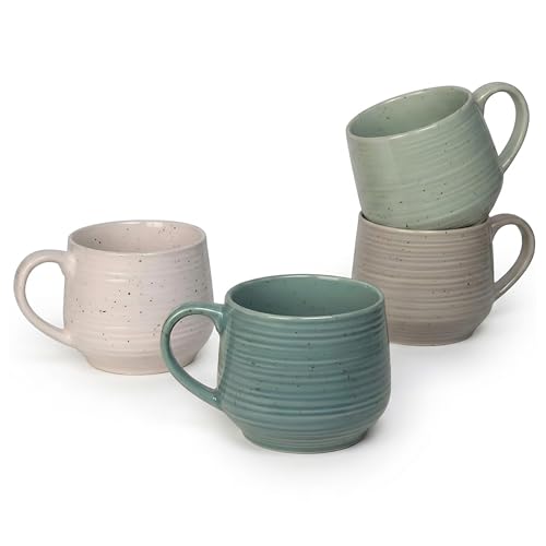 Siterra Artist's Blend 17 oz. Stoneware Mug Set (Aqua Blend / Mug Set)
