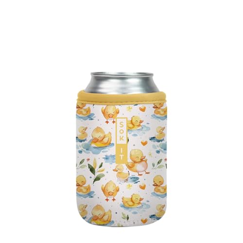 CanSok Sleeve for Beer & Soda Insulated Neoprene Cover (Just Ducky / 12oz Can Sleeve)