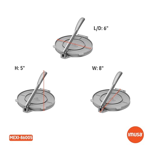 USA MEXI 86005 6" Easy to Use Aluminum Tortilla Press (Grey / 6 Inch)