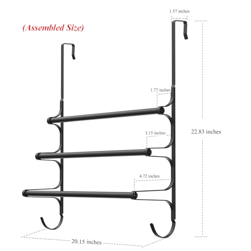 Over The Door Towel Rack (20.27"L / Matte Black)