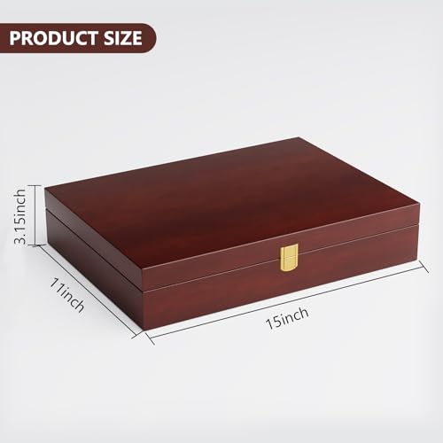 Mahogany Wood Silverware Storage Box (Walnut / 1 Tier)