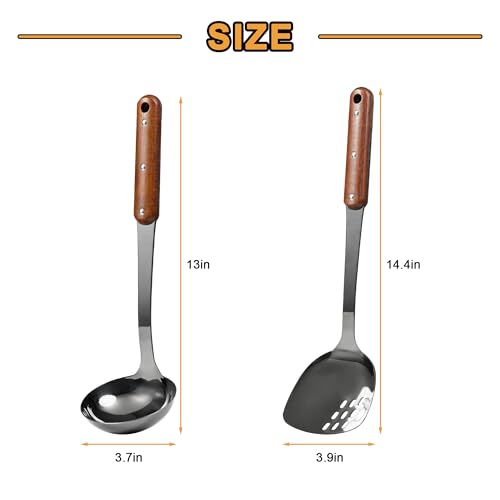 Stainless Steel Wok Spatula and Ladle Tool (2 Count)