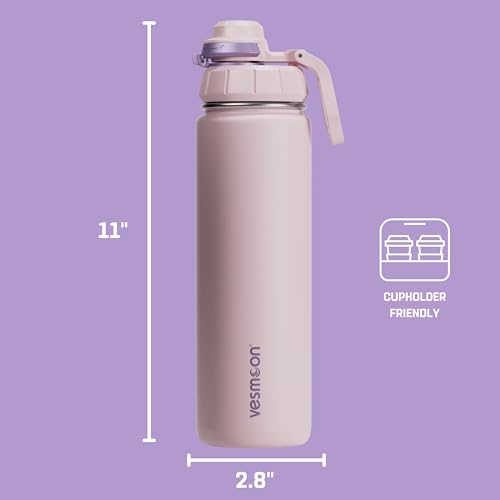 Vessence 24 Oz Stainless Steel Tea Infuser Bottle for Loose Leaf Tea (Denali Lilac / 24 Oz)
