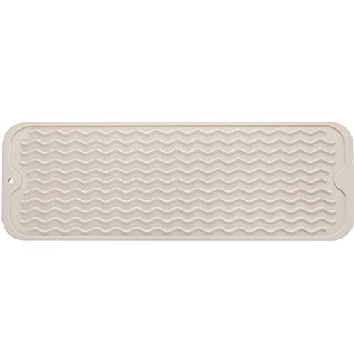 Silicone Dish Drying Mat for Multiple Usage (Tapioca / 17"L x 6"W)