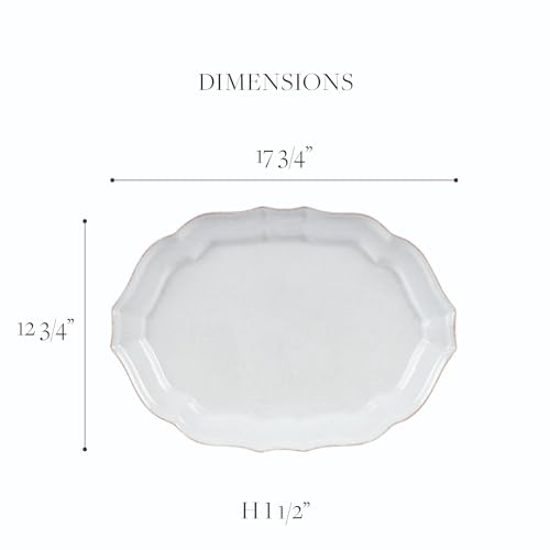 Ceramic Stoneware 18'' Oval Platter (Impressions White / 18'' Oval Platter)