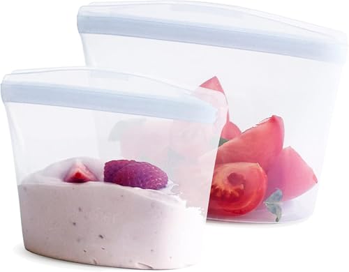 Premium Reusable Silicone Food Storage Bags (Clear / 2-Pack)