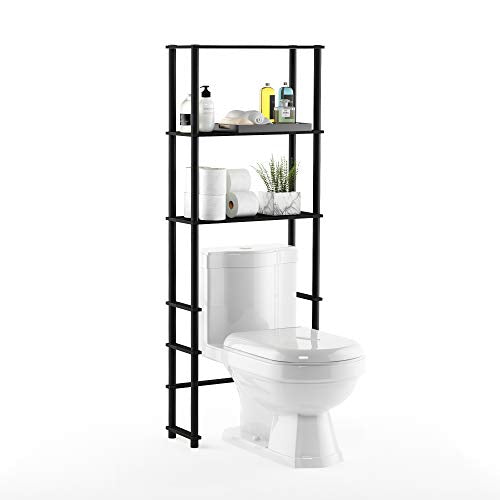 Turn-N-Tube with 3 Shelves Toilet Space Saver, Espresso/Black (Espresso/Black / Basic Rack)