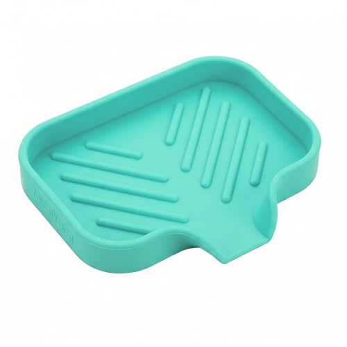 Silicone Soap Dish with Drain Spout (Mint / S(4.9"×3.2"))