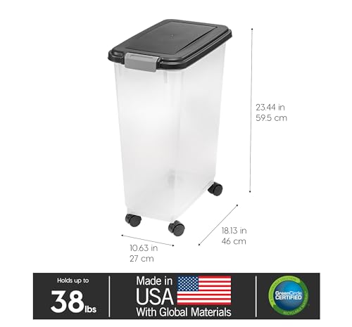 Dog Food Storage Container (38 lbs / Black)