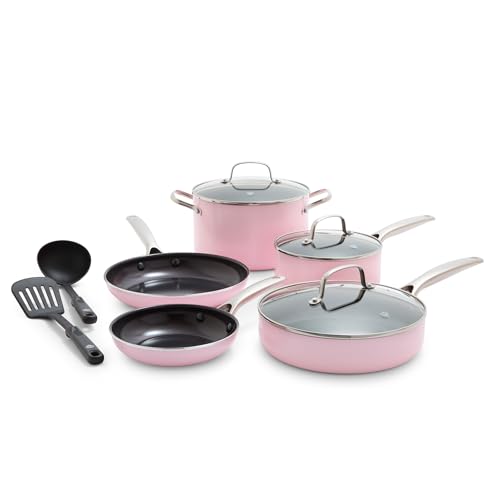 10 Piece Nonstick Cookware Set (10 Piece Cookware Set / Pink)