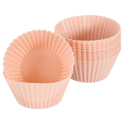 12Pcs Silicone Cupcake Liners (Orange Pink / 2.8")