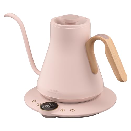 Gooseneck Electric Kettle with ±1℉ Temperature Control 0.9 Liter (Munch Pink)