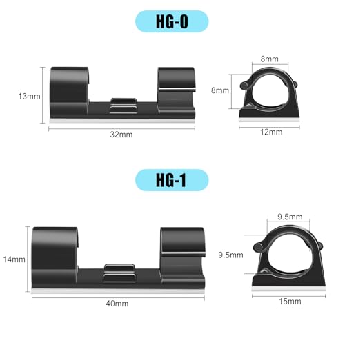 50pcs Medium Self Adhesive Cable Clips Black (50 Count)