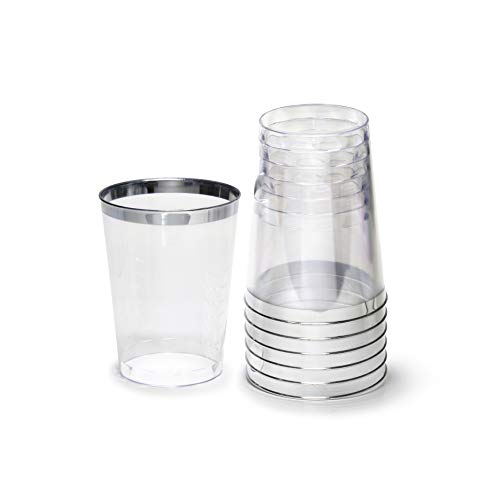 OCCASIONS Disposable Plastic Plates for 80 Guests (640 Piece (80 Guest) / F. Imperial Aqua & Silver)