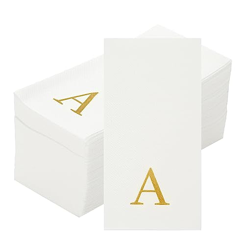 Paper Rectangle Gold Letter A Linen (Gold / 2000 Count / A)