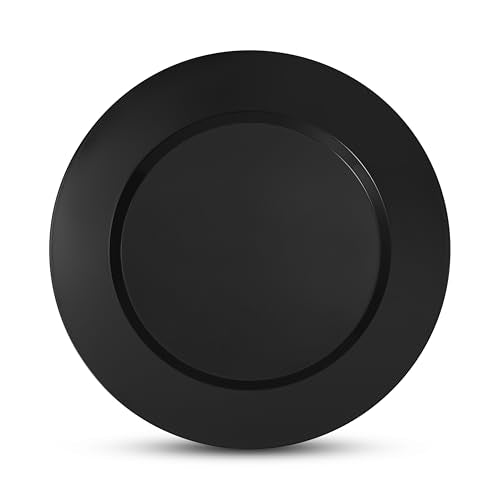 100 Elegant Black Plastic Plates Set (Black)