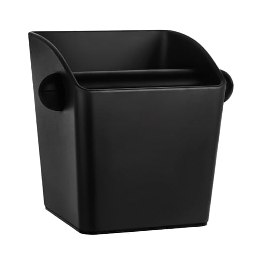 Espresso Knock Box Square High Side Wall Splash Prevention Design Knock Box Shock Absorbing Non Slip Knock Box Espresso With Removable Knock Bar Espresso Accessories for Home