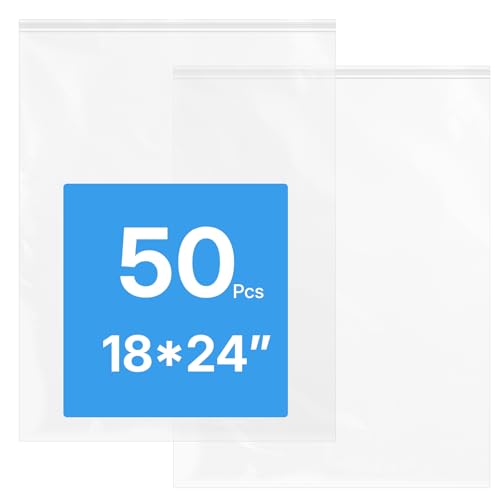 50Pcs Clear 18" x 24" Large Storage Plastic Bags (18x24 Inch(Pack of 50))