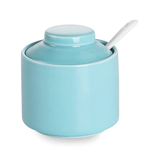 Ceramic Sugar Bowl with Lid and Spoon 8oz