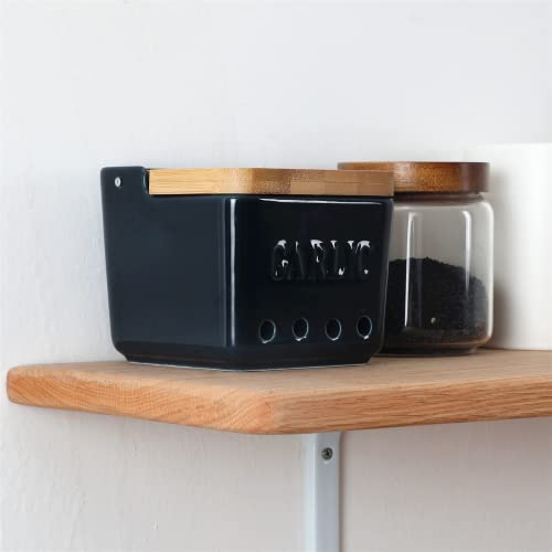 Garlic Keeper with Lid (Navy)