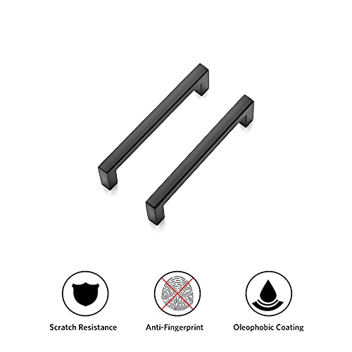 Matte Black Cabinet Handles Solid Cabinet Pulls 3 (Black / Flat Black 3-3/4'' Hole Center)