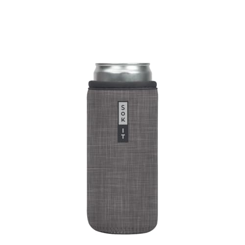 CanSok Sleeve for Beer & Soda Insulated Neoprene Cover (Anthracite / 12oz Slim Can Sleeve)
