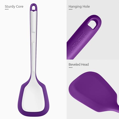 Silicone Turner Cooking Spatula (Purple / 13.6 in)