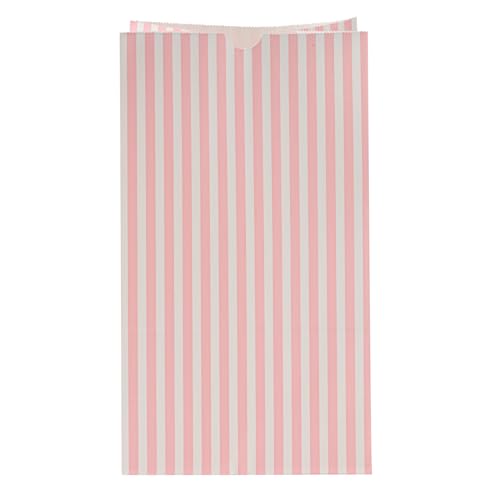 Pink And White Stripe Paper Bag (12 lb / Pink & White)