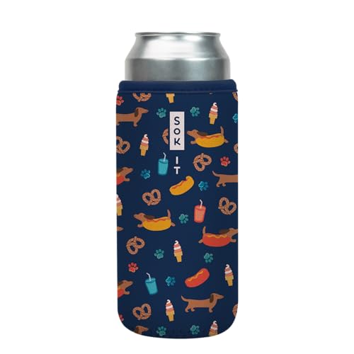 CanSok Sleeve for Beer & Soda Insulated Neoprene Cover (Hot Dawgs / 25oz Can Sleeve)