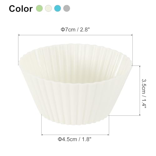 24Pcs Silicone Cupcake Liners (4 Colors / 2.8")