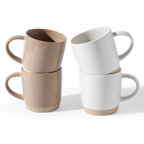 Milkyway Coffee Mugs of 4 (Milkyway-White+Cinnamon Brown / 4 Count (Pack of 1))