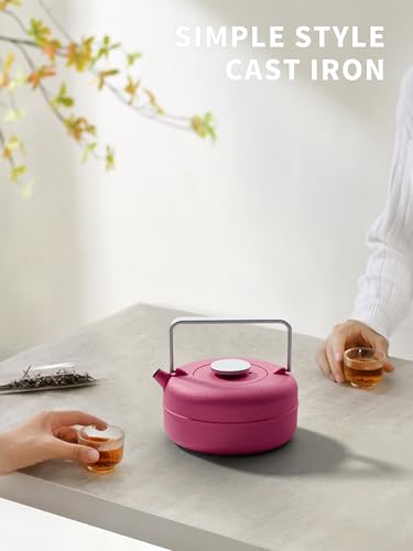Teapot with Removable Infuser (0.8 Quarts / Rosered Cylinder)