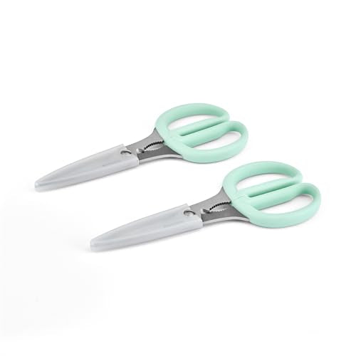 Classic 2 Piece Multipurpose Kitchen Shear Set with Blade Sheath (Spearmint / 2 Pack)