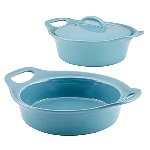 Solid Glaze Ceramics Casserole Bakeware (Agave Blue)