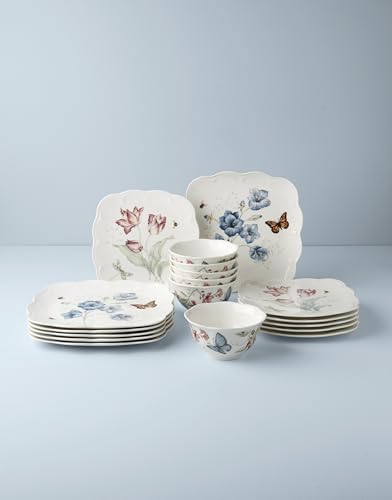 Butterfly Meadow Square Porcelain 18 (18-Piece Dinnerware Set, Square)