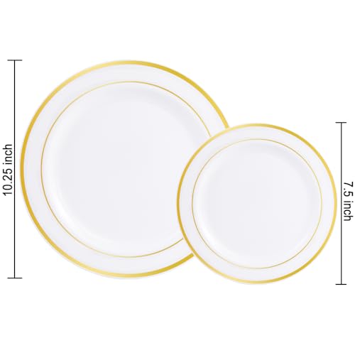 60 Pcs Gold Plastic Plates (60 Pieces / Gold)